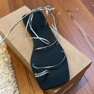 Silver Strappy Sandals